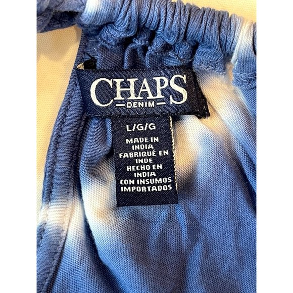 Chaps Denim Womens Tie Dye Halter Blouse Top Sleeveless Blue White Size Large - Picture 10 of 10